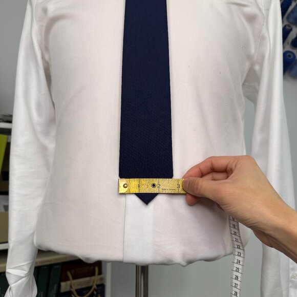 Solid Navy Blue Tie - Picture 2 of 3